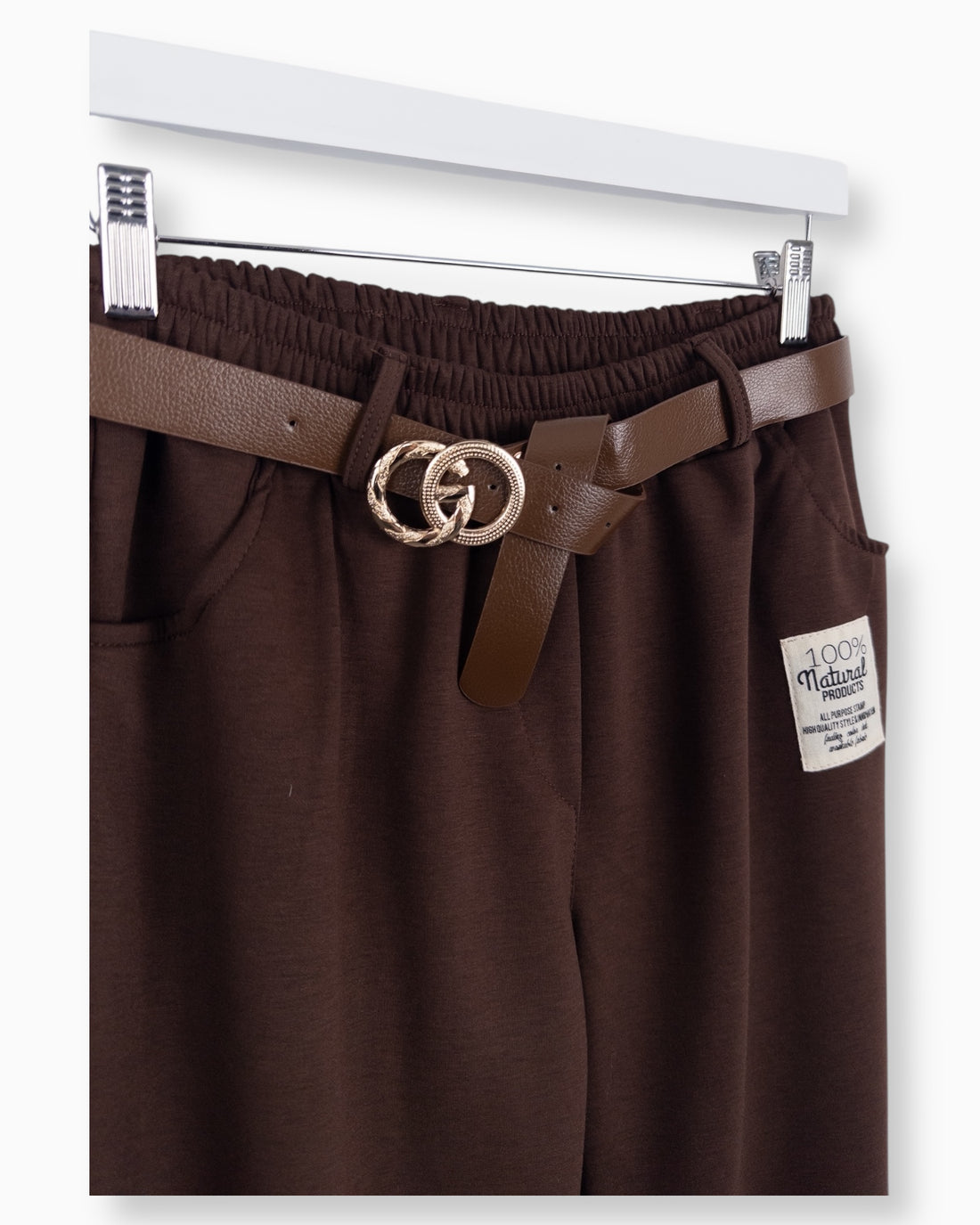 Hose mit Gürtel braun
