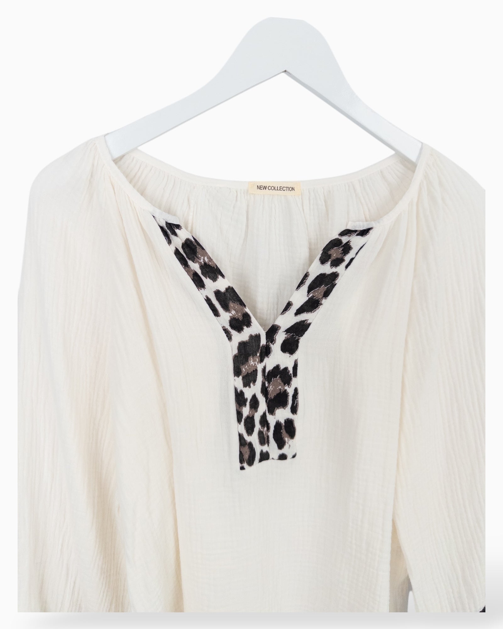 Leo Bluse Musselin creme