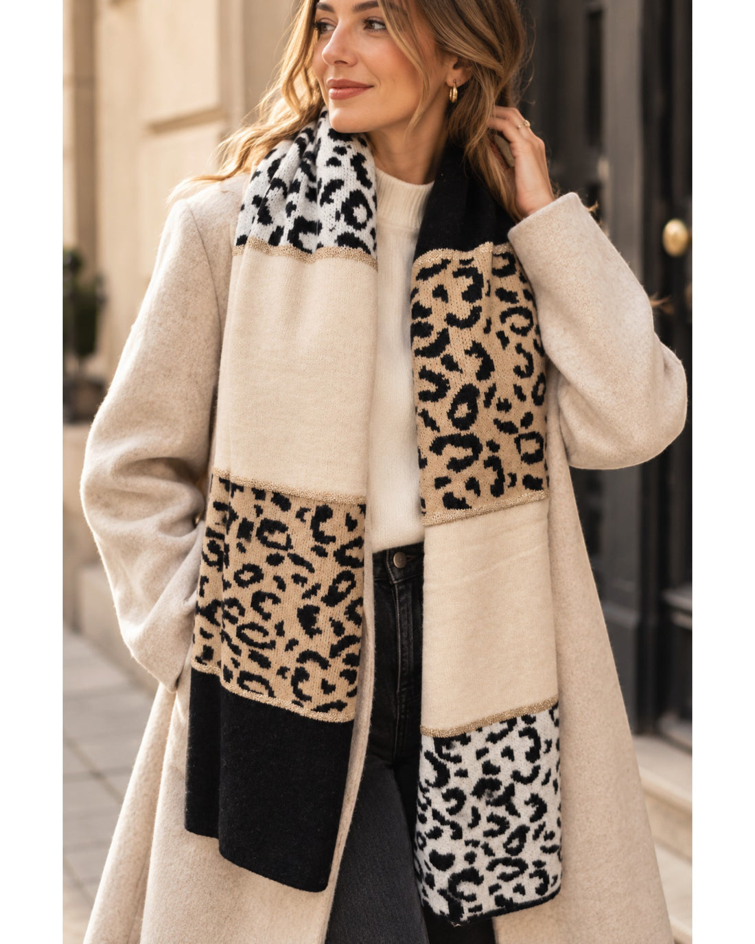 Schal Leo Mix creme