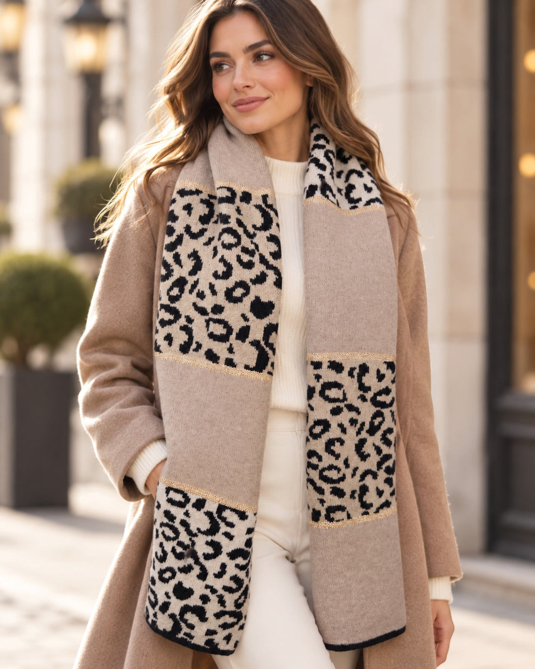 Schal Leo Mix taupe