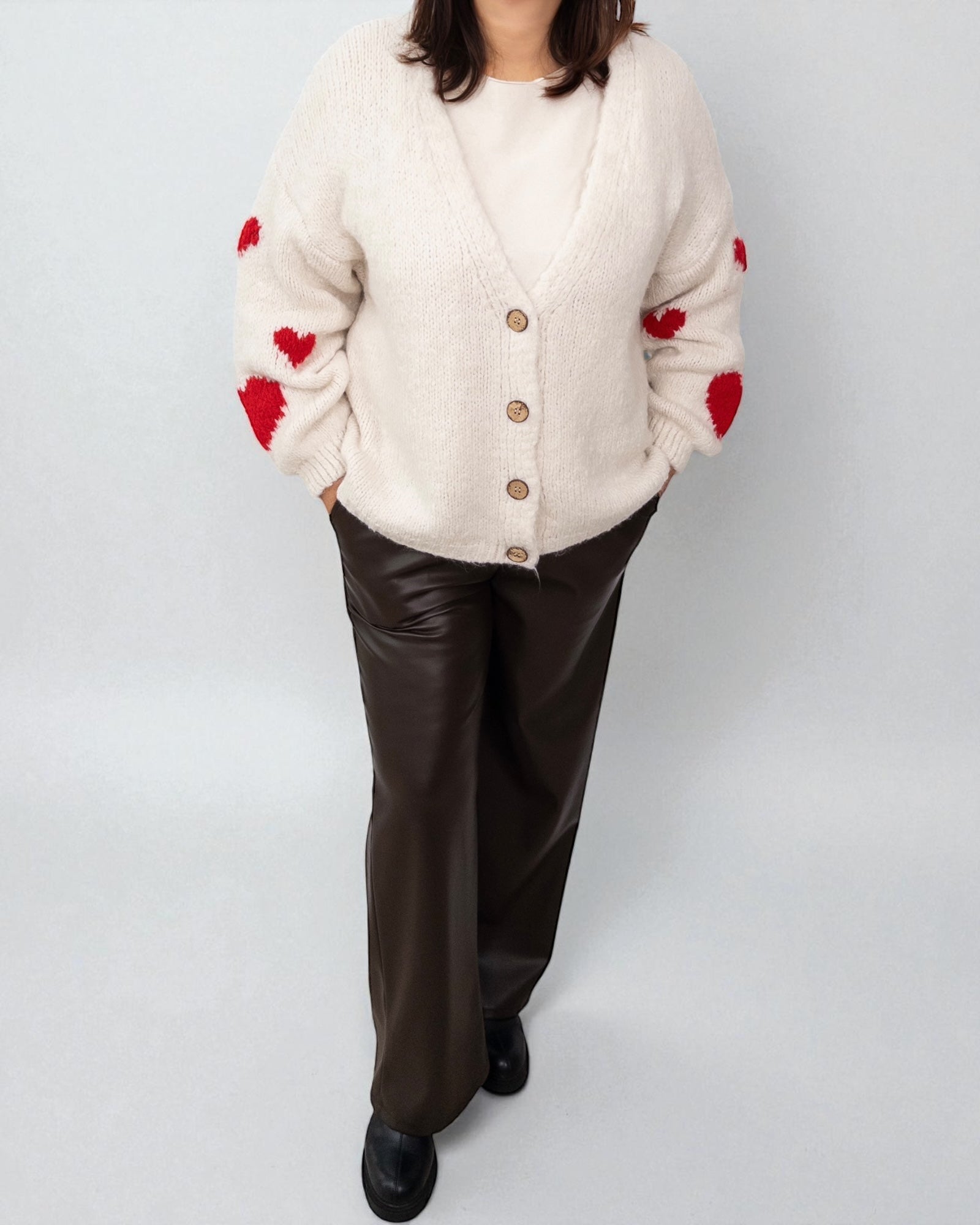 Cardigan Herzchen creme