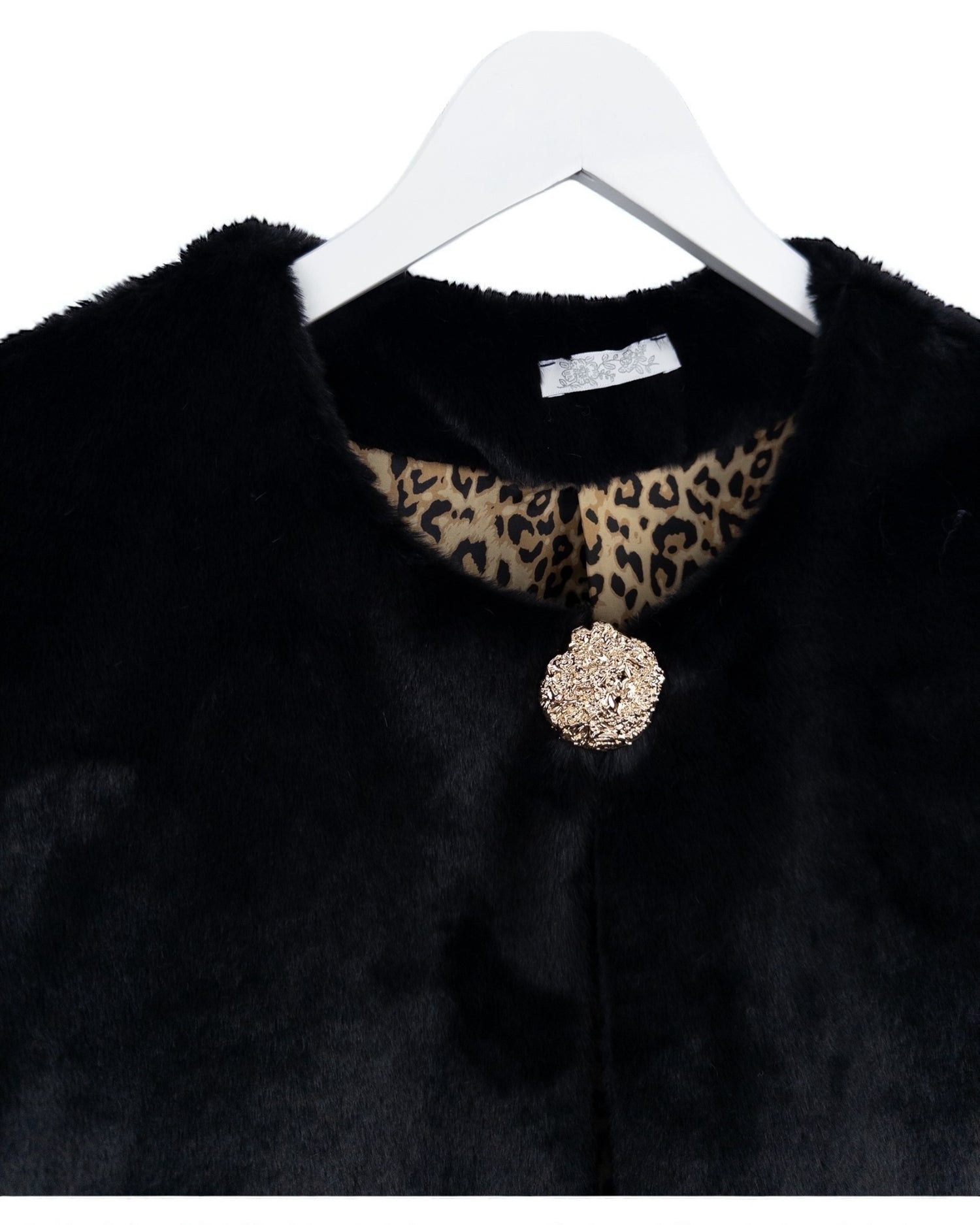 Flauschige Kunstfell-Weste Leo schwarz