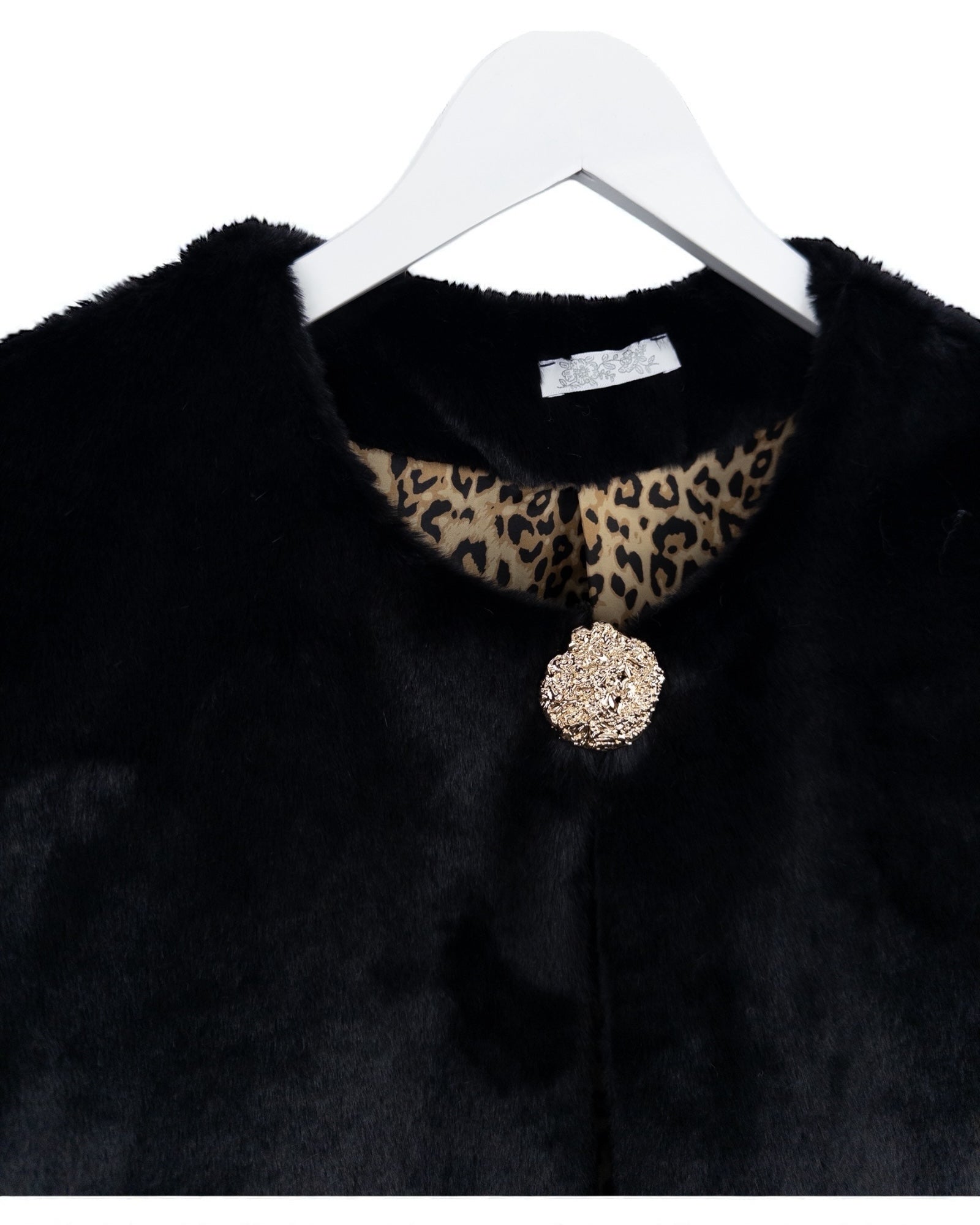 Flauschige Kunstfell-Weste Leo schwarz