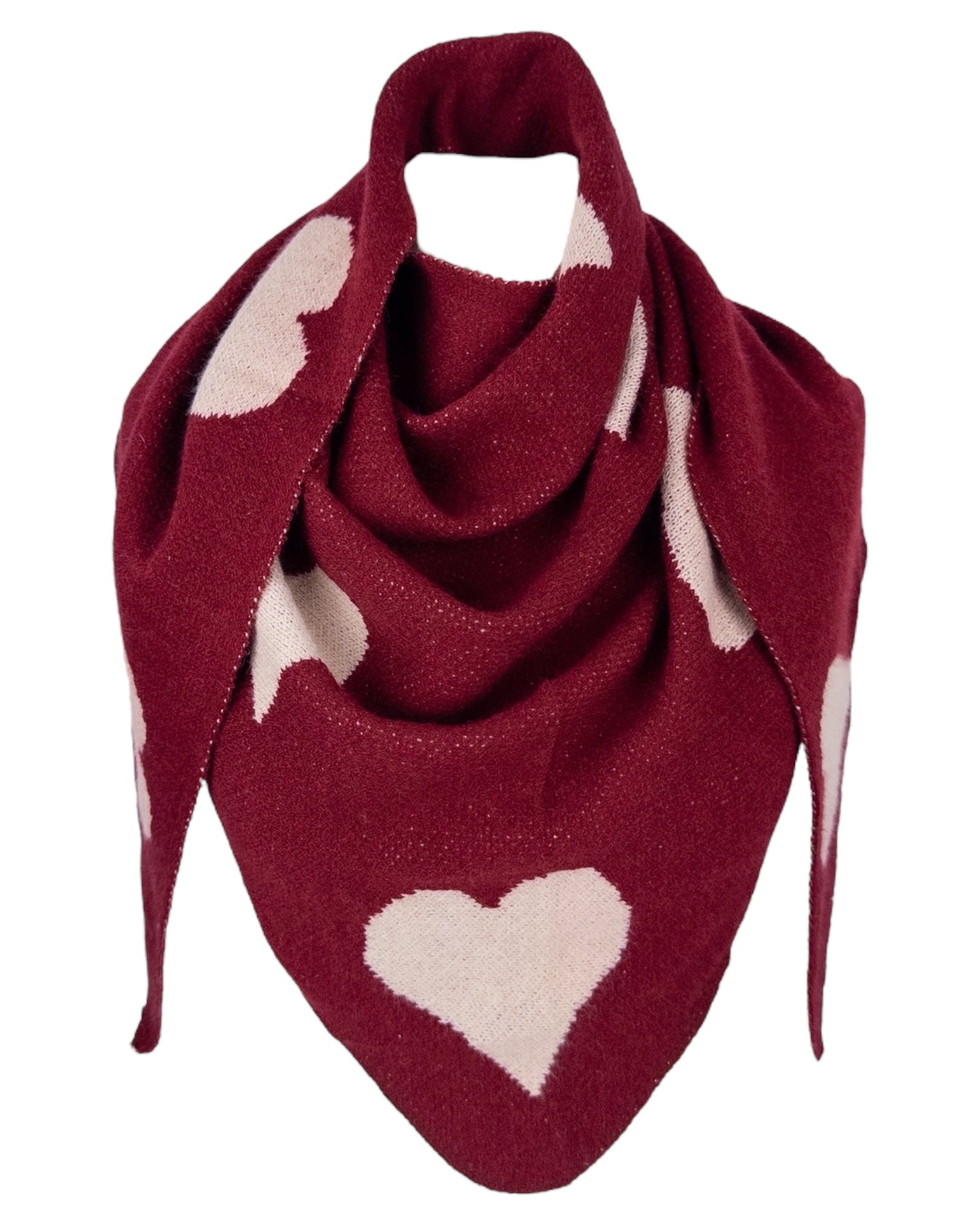 Herz Dreieckstuch weinrot