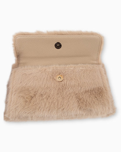 Handytasche Plüsch beige