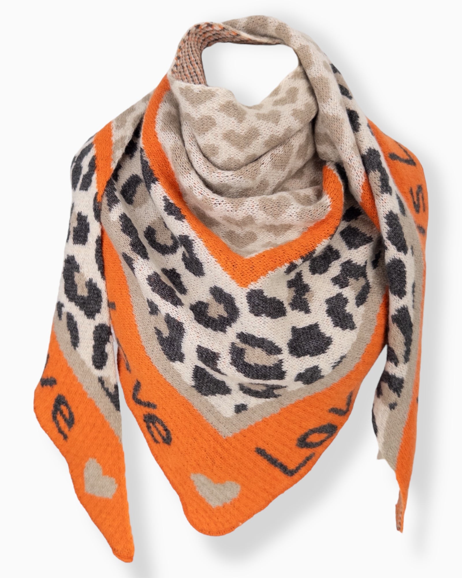 Dreieckstuch Love is Love beige orange