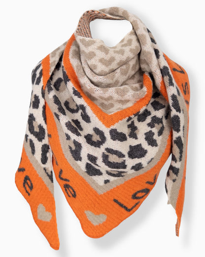 Dreieckstuch Love is Love beige orange