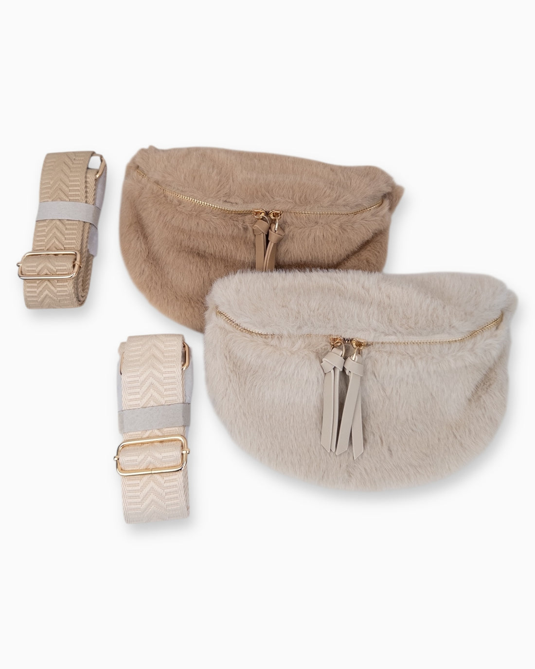 Flauschige Umhängetasche Mila creme
