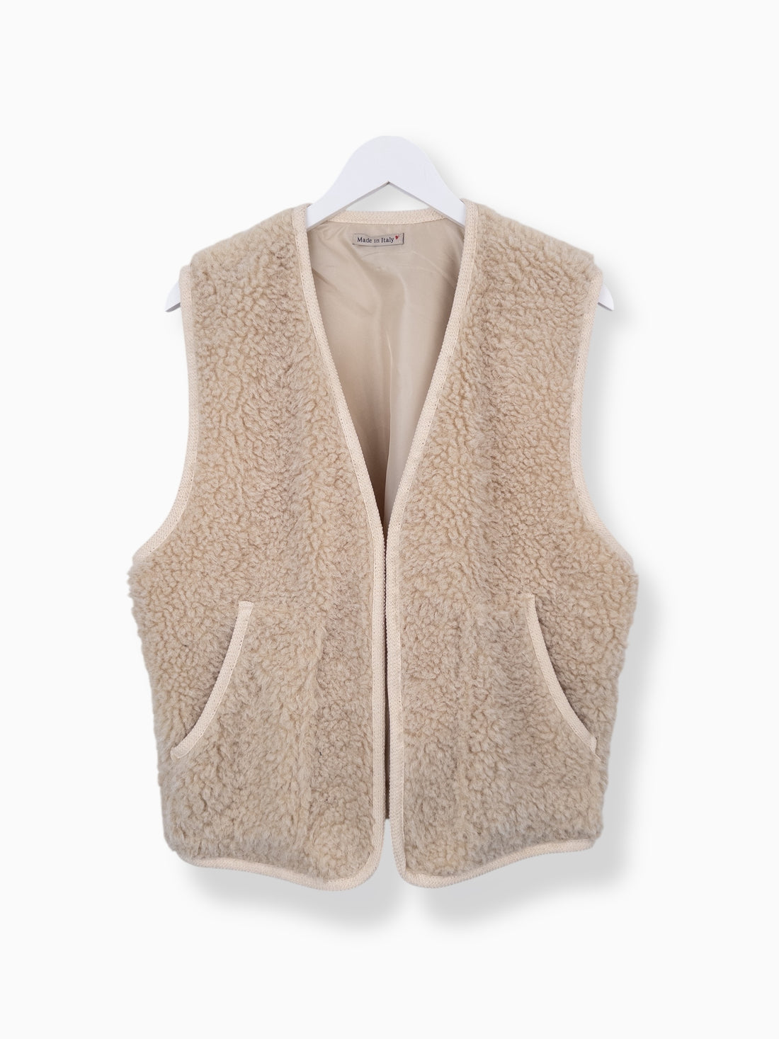Leichte Teddy-Weste beige