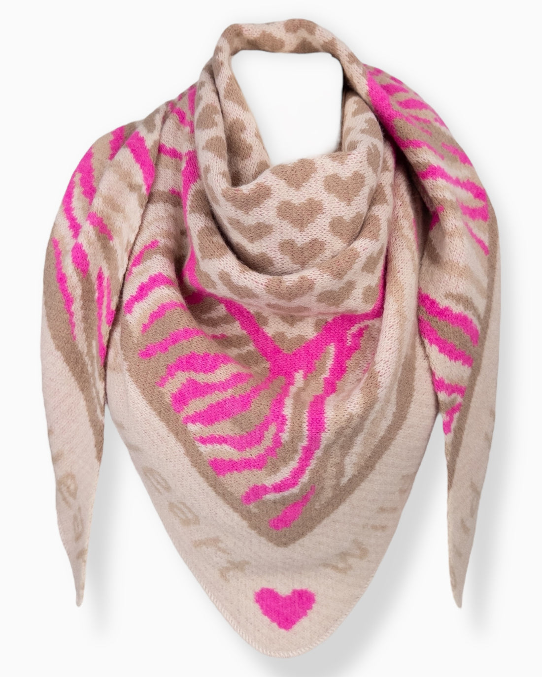 Dreieckstuch Wild Heart beige pink