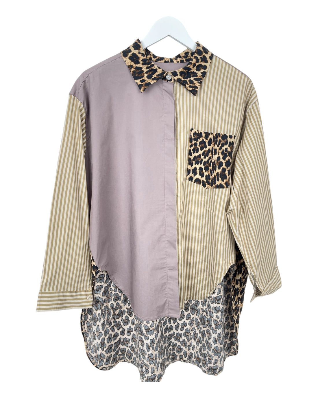 Bluse Leo mit Streifen beige