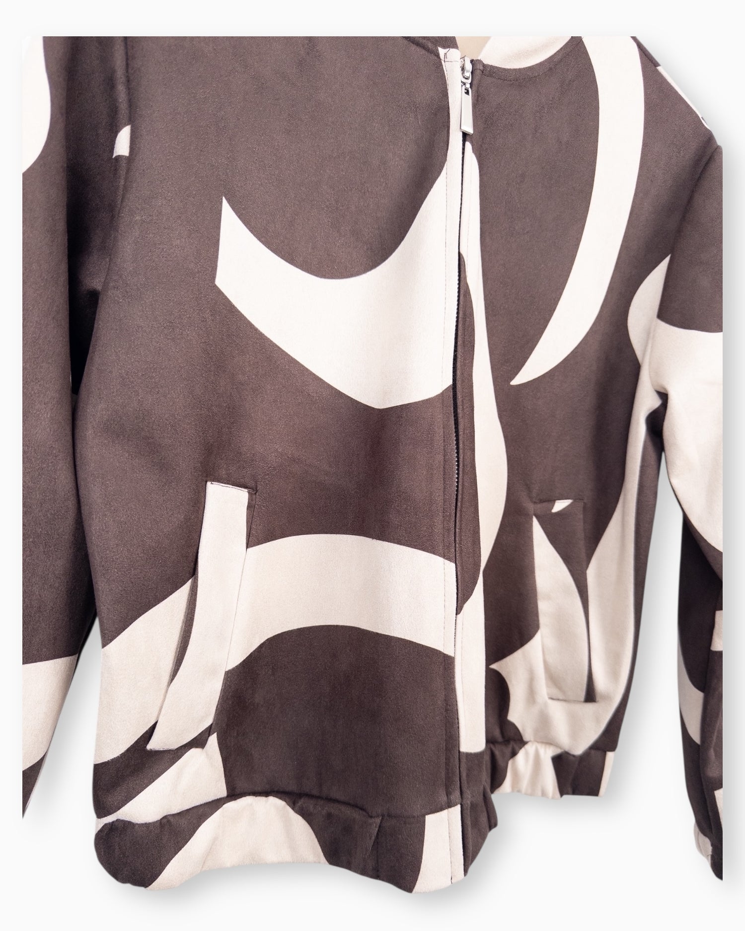 Jacke mit Muster dunkelbraun beige