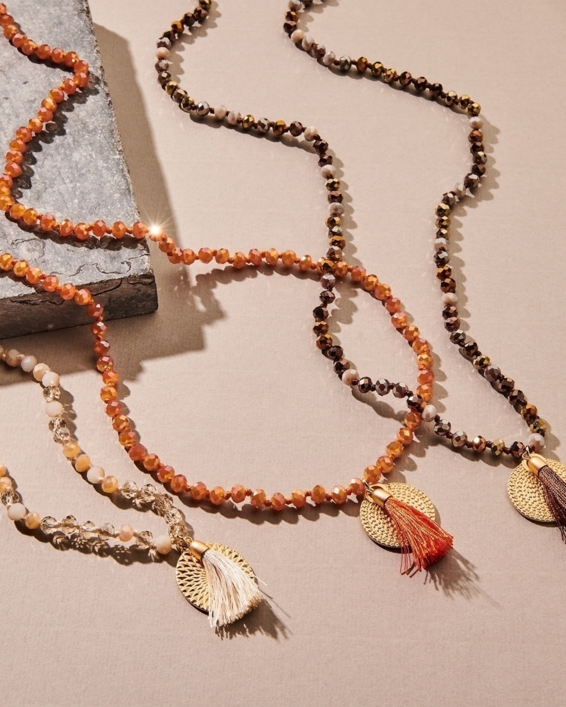 Kette Crystal braun mix