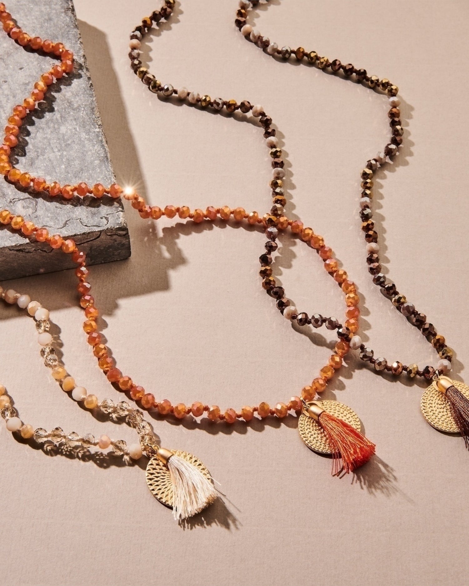 Kette Crystal braun mix