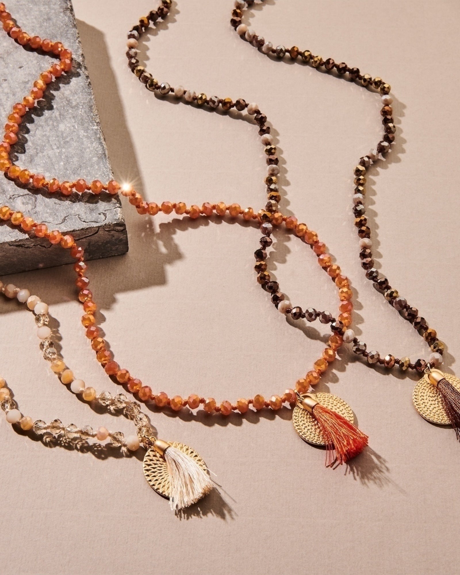 Kette Crystal braun mix