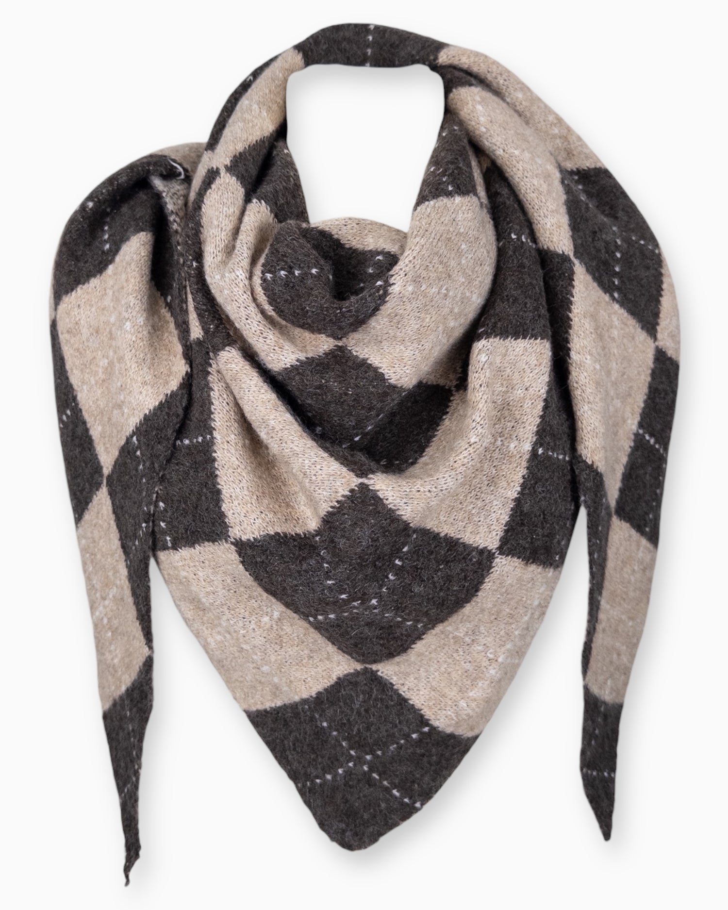 Karo Dreieckstuch coffee beige