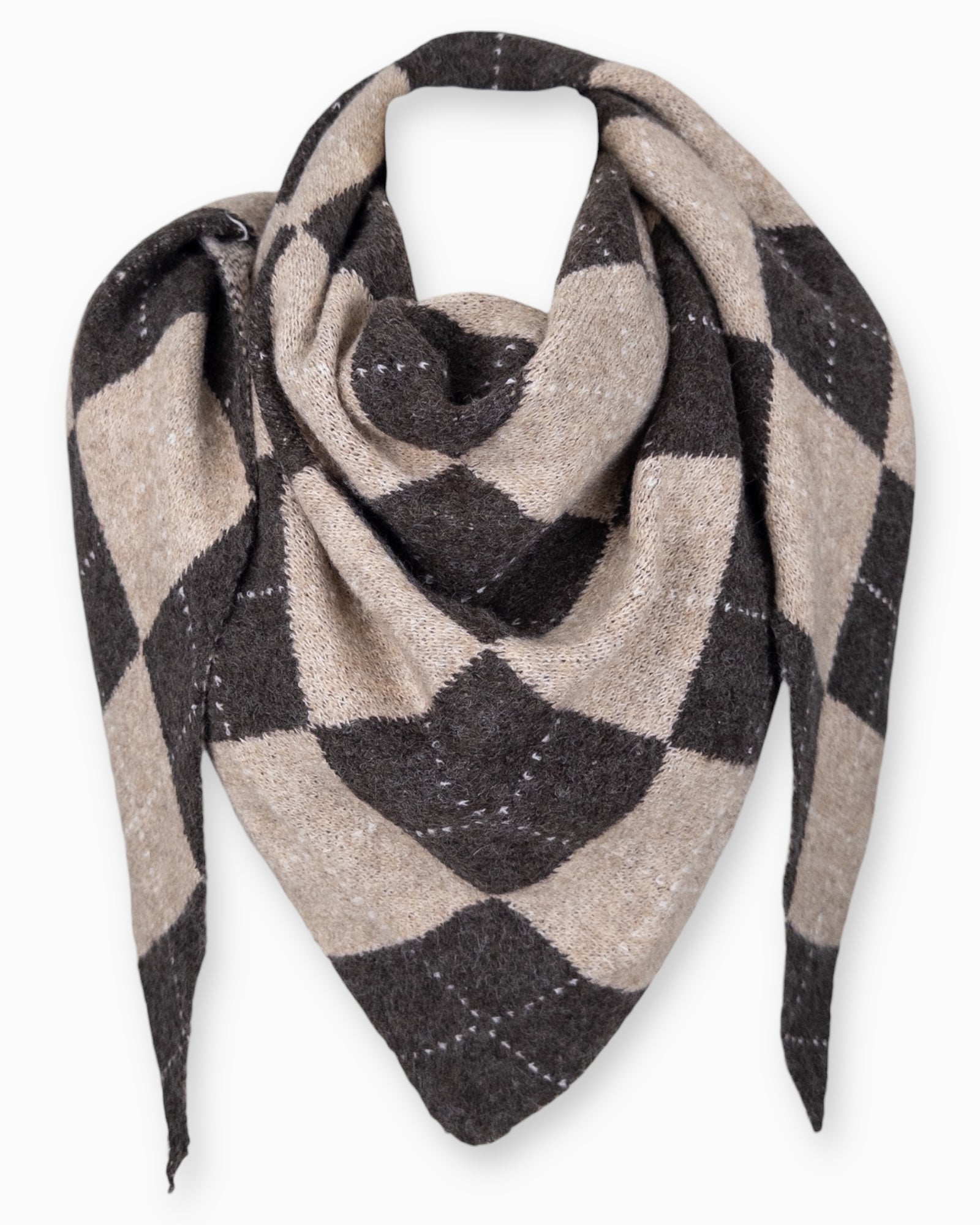 Karo Dreieckstuch coffee beige