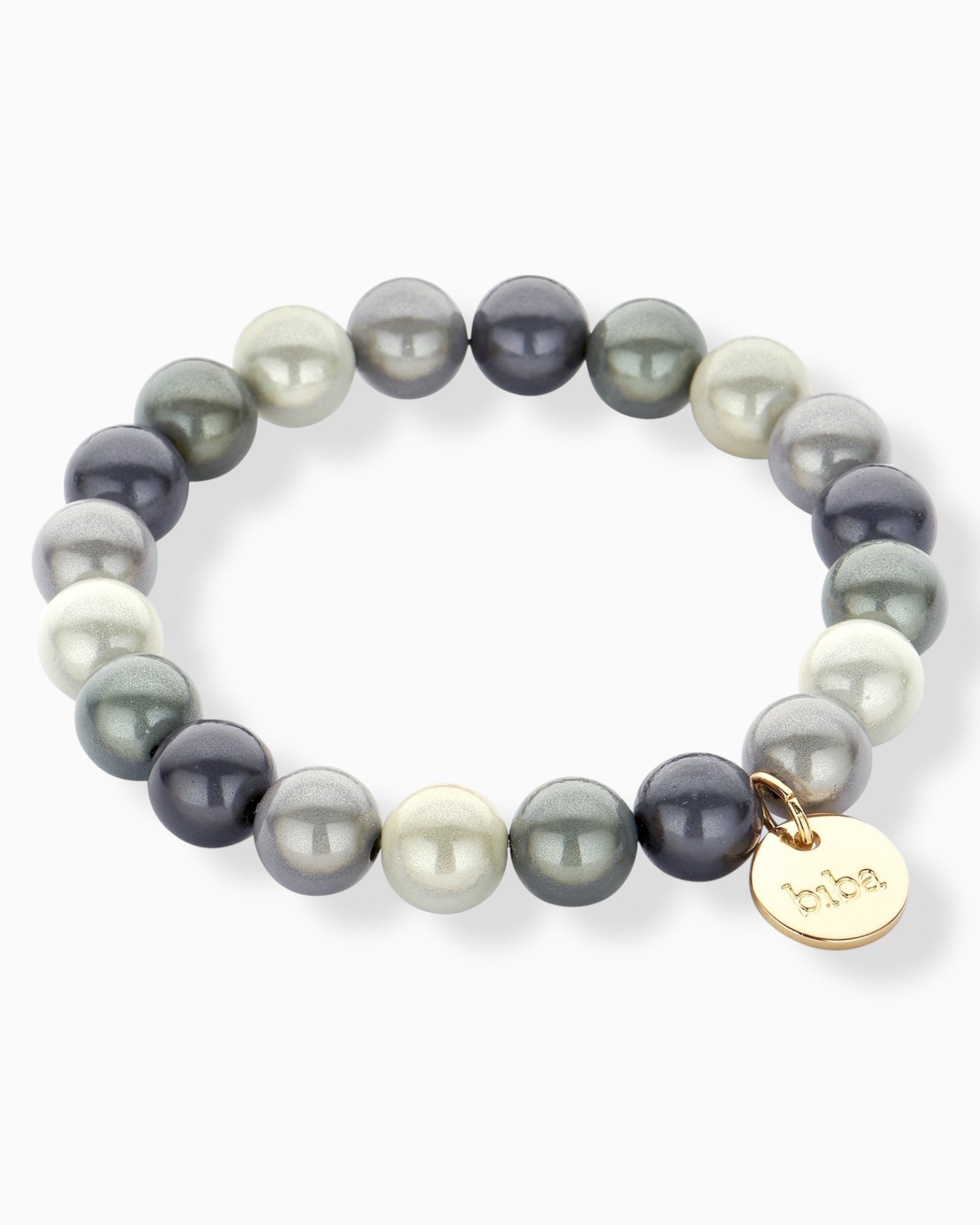 Perlenarmband Lia grau creme