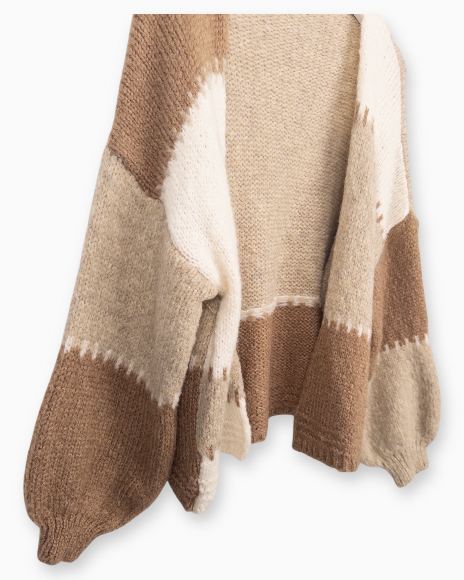 Mehrfarbige Strickweste braun beige creme