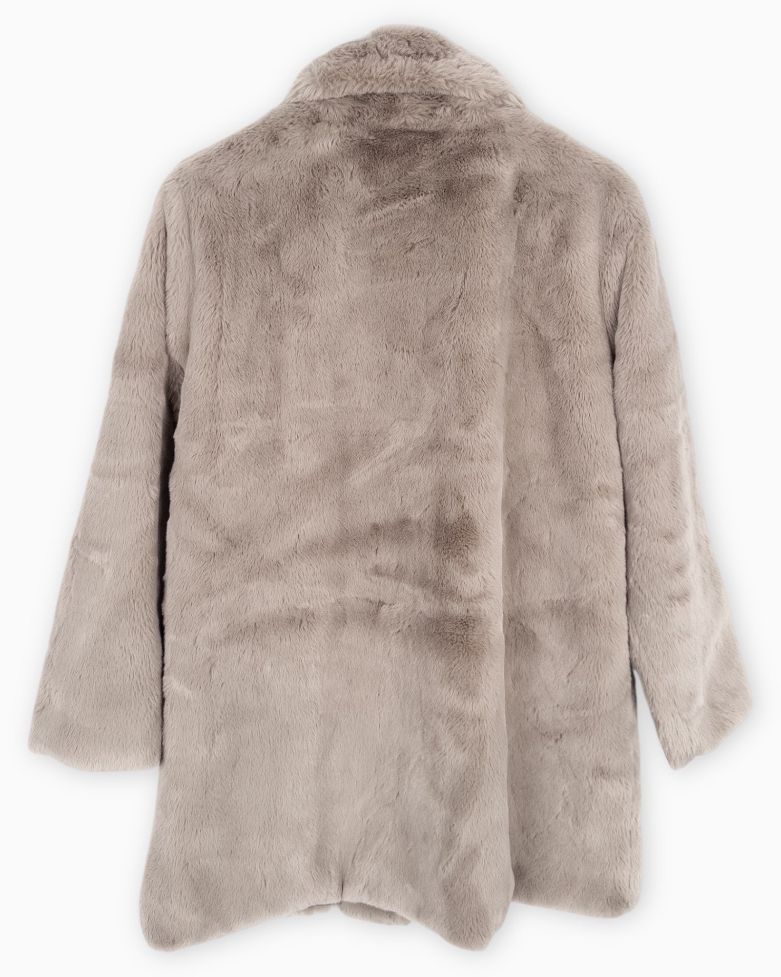 Flauschiger Mantel taupe