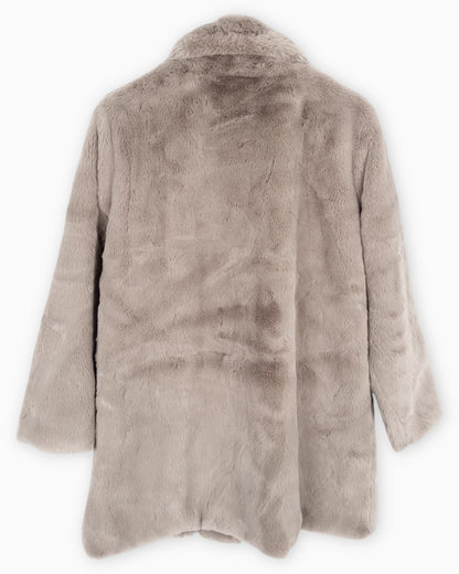 Flauschiger Mantel taupe