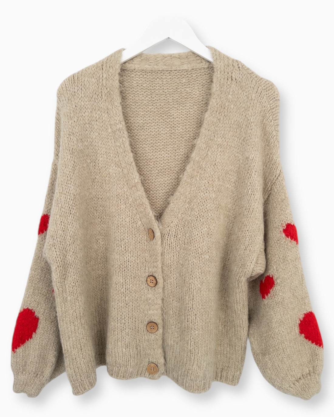 Cardigan Herzchen beige