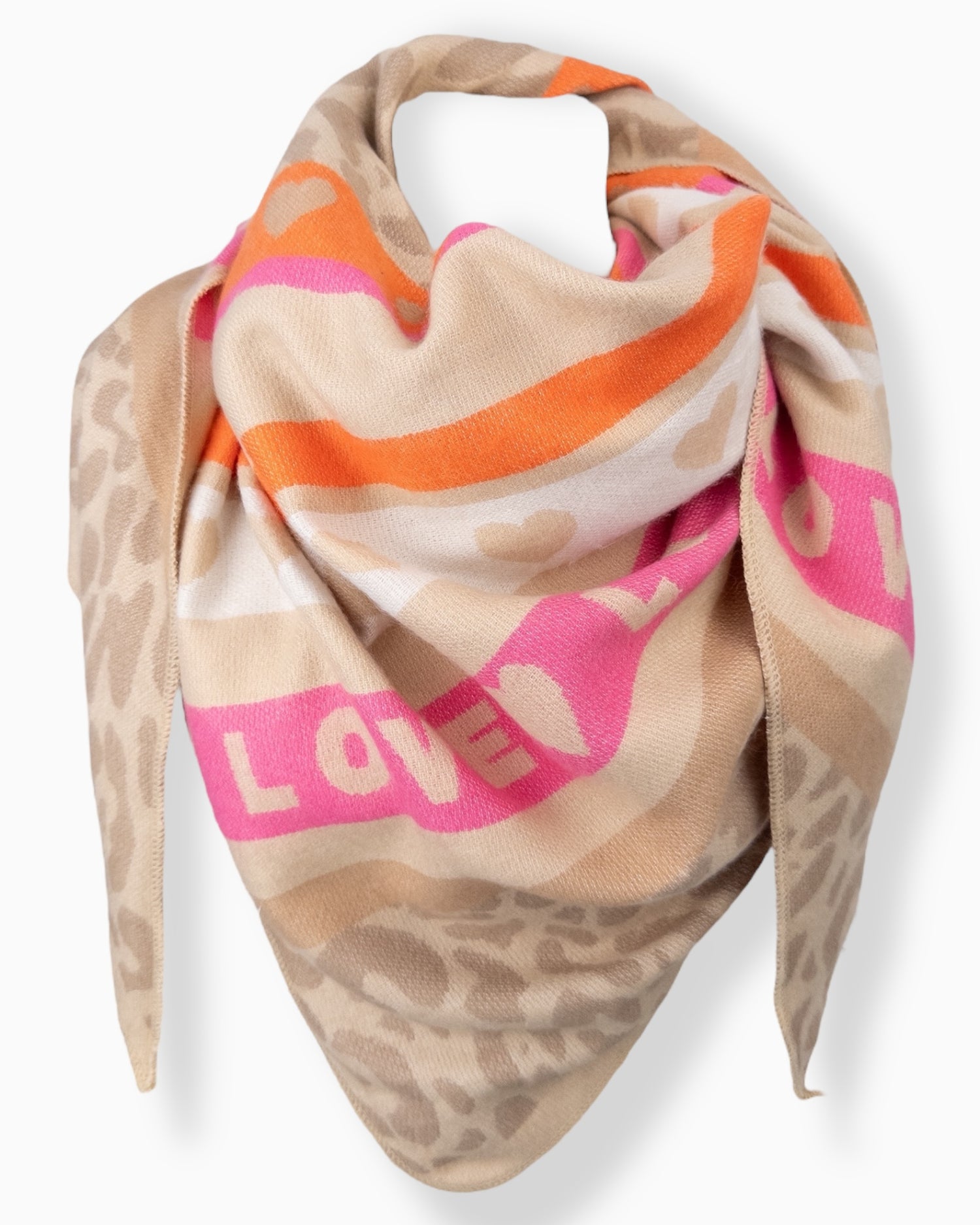 Dreieckstuch Love beige