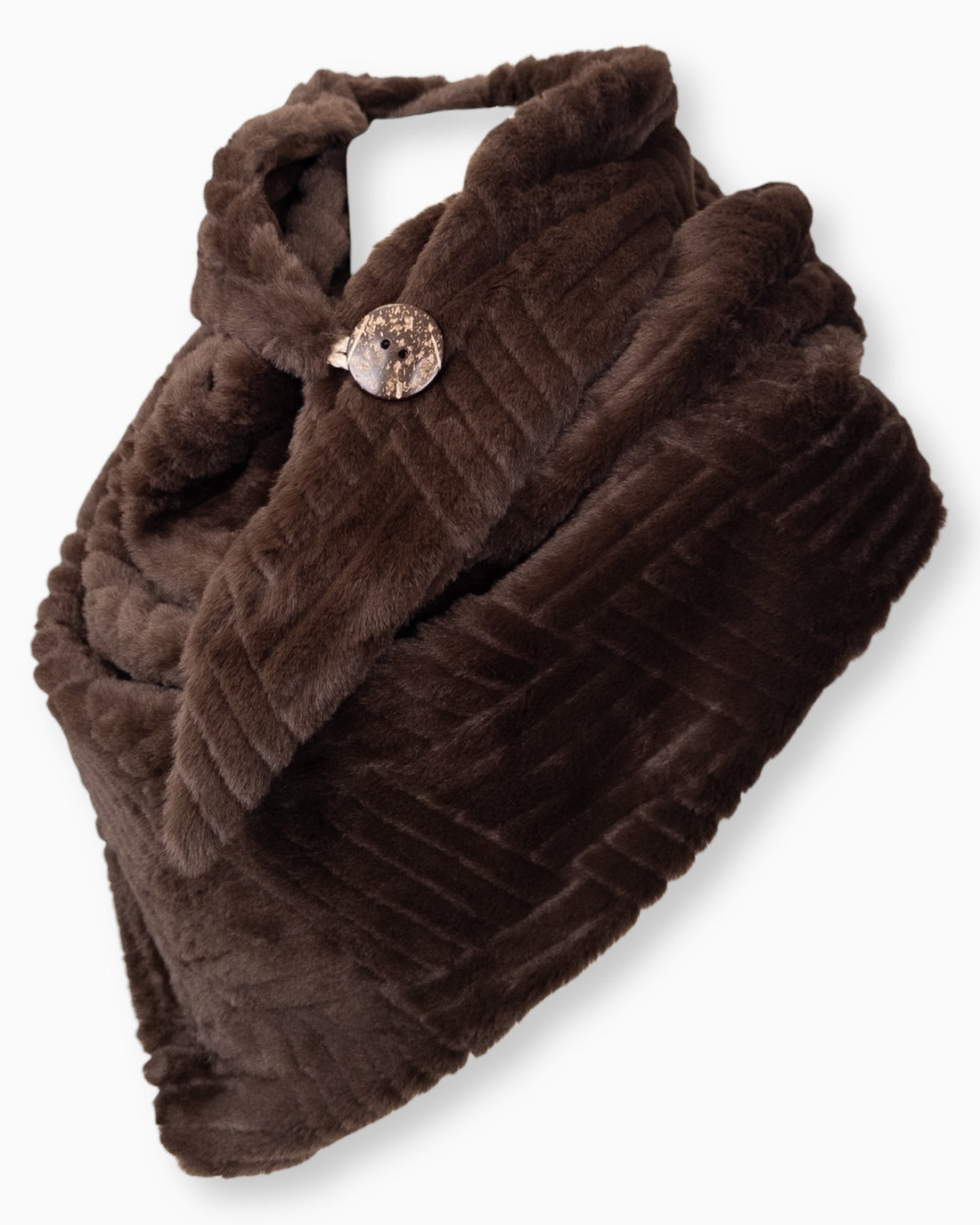 Dreieckstuch Plüsch dunkelbraun