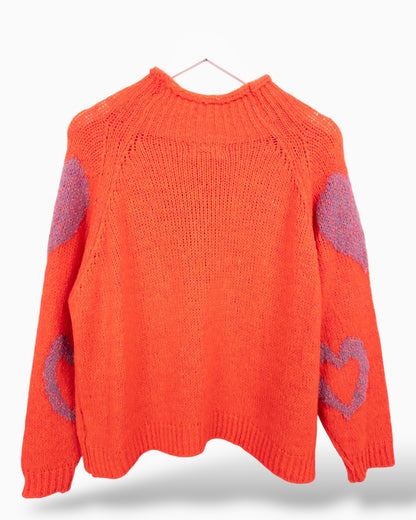 Pullover Herz koralle