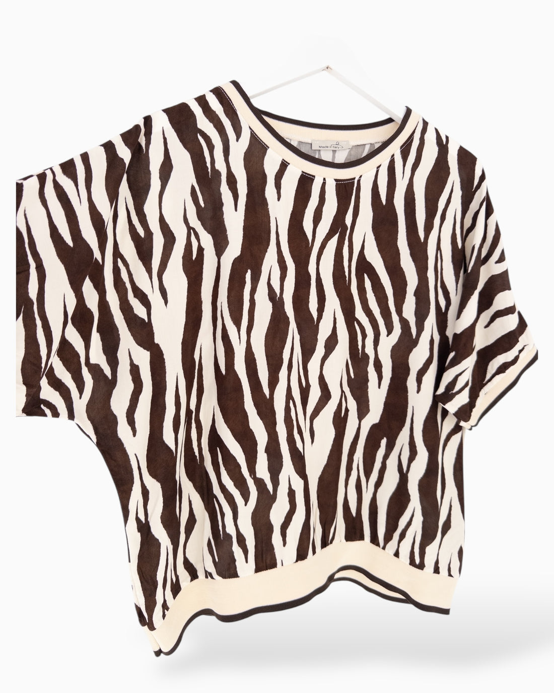 Leichtes Top Zebra creme dunkelbraun