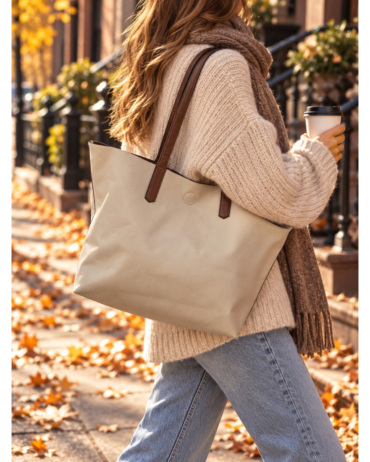 Handtaschen-Set 3-teilig mit Täschchen creme
