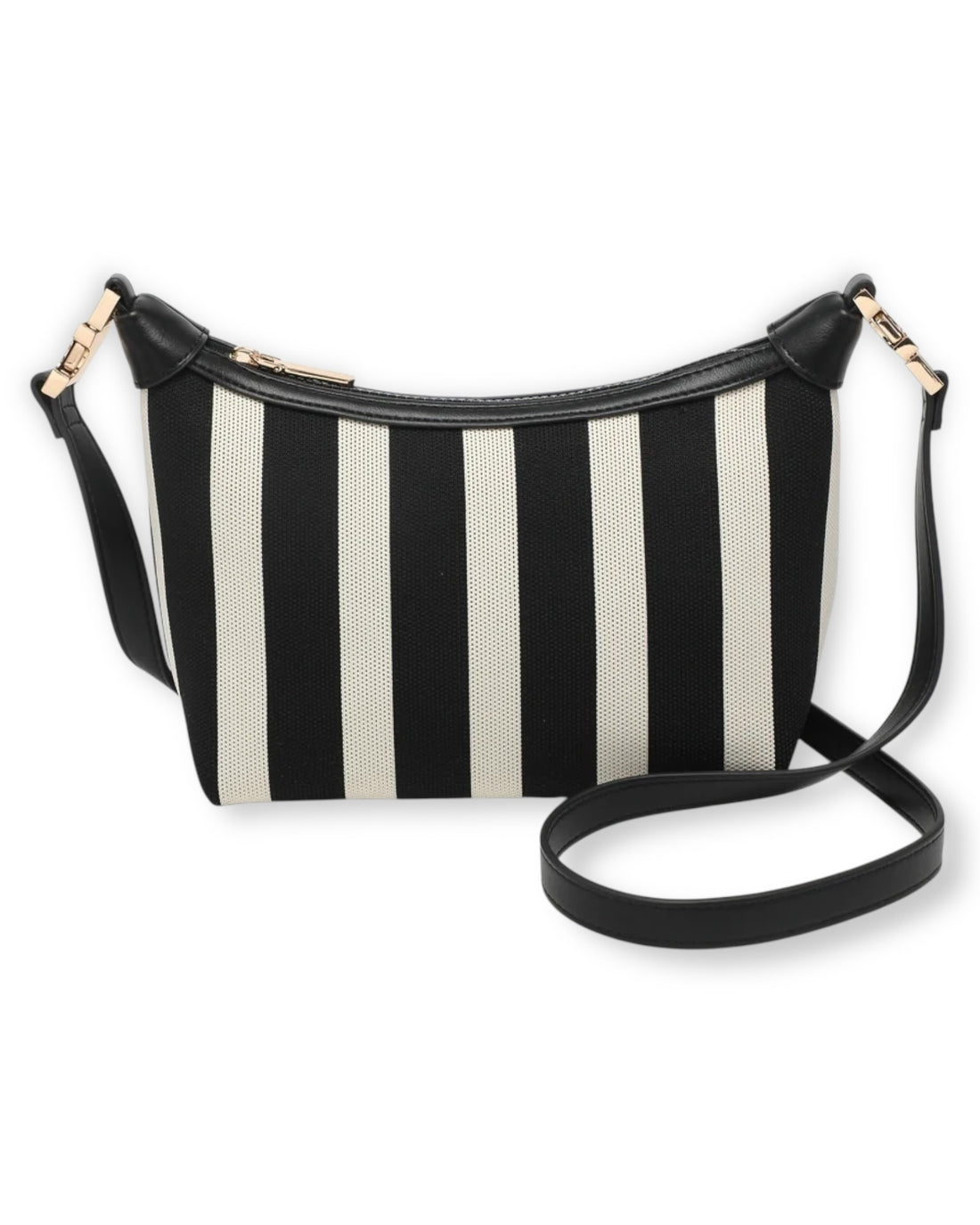 Maritime Canvas-Umhängetasche schwarz