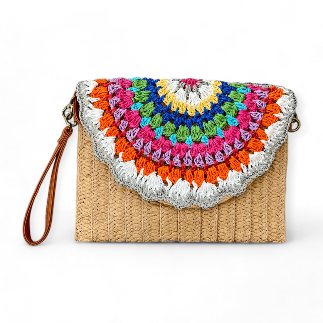 Clutch Sommer beige grau