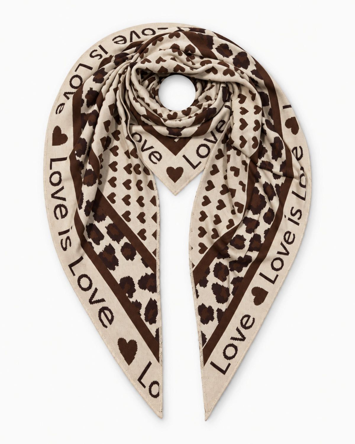 Dreieckstuch Love is Love beige dunkelbraun