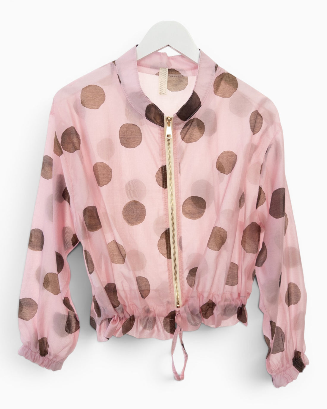 Leichte Kurzjacke mit Punkten rosa