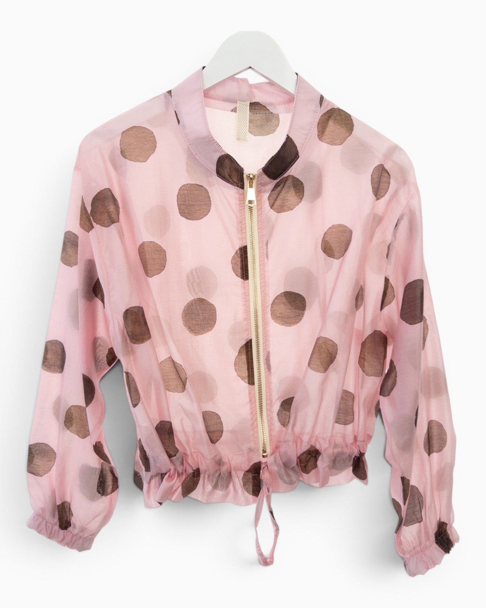 Leichte Kurzjacke mit Punkten rosa