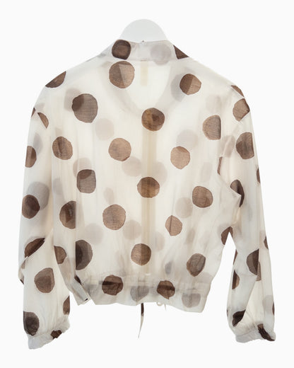 Leichte Kurzjacke mit Punkten creme