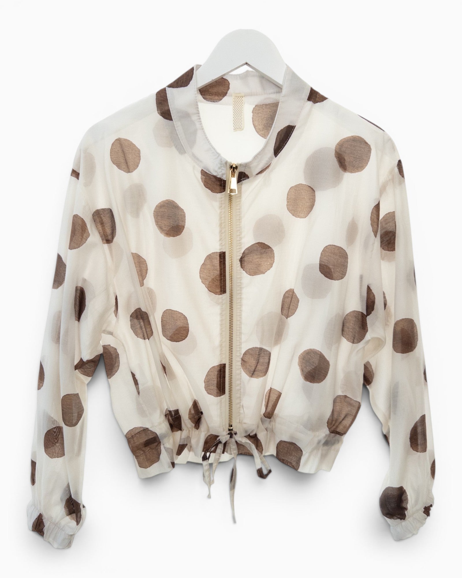 Leichte Kurzjacke mit Punkten creme