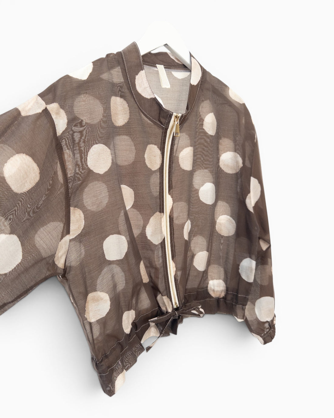 Leichte Kurzjacke mit Punkten braun