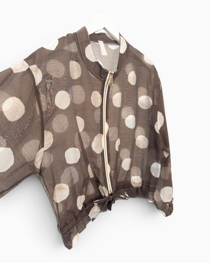 Leichte Kurzjacke mit Punkten braun