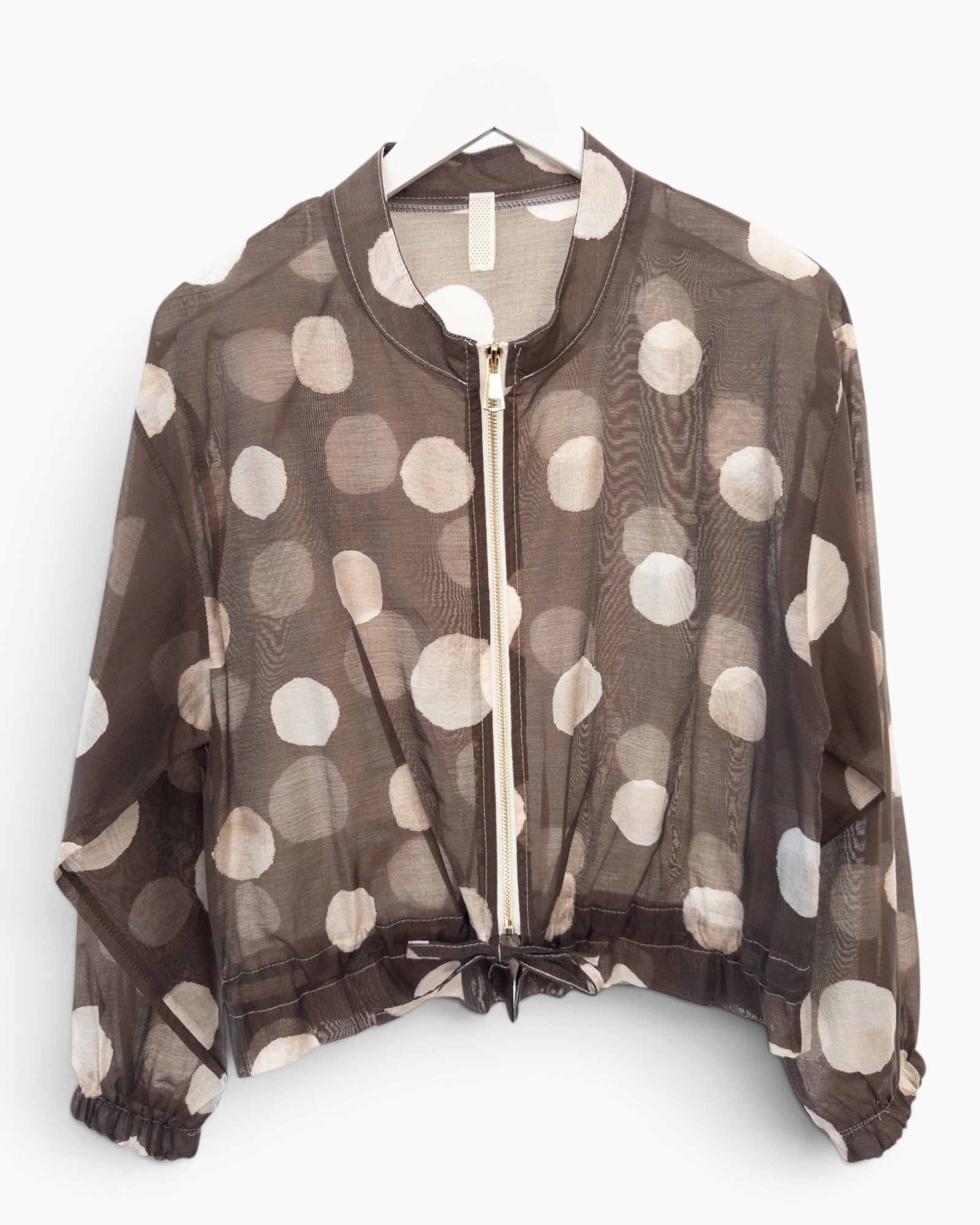 Leichte Kurzjacke mit Punkten braun
