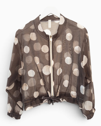 Leichte Kurzjacke mit Punkten braun