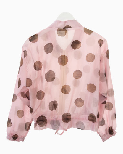 Leichte Kurzjacke mit Punkten rosa