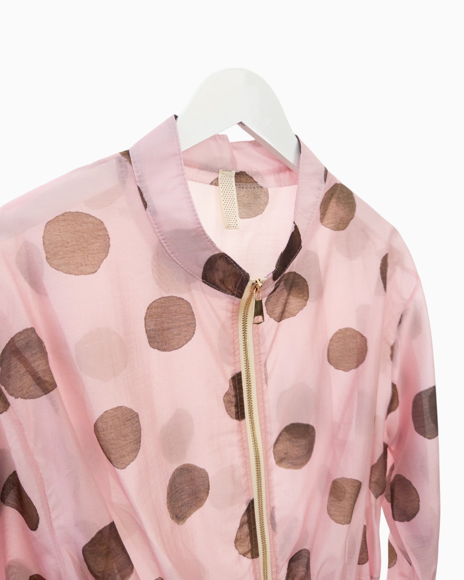 Leichte Kurzjacke mit Punkten rosa