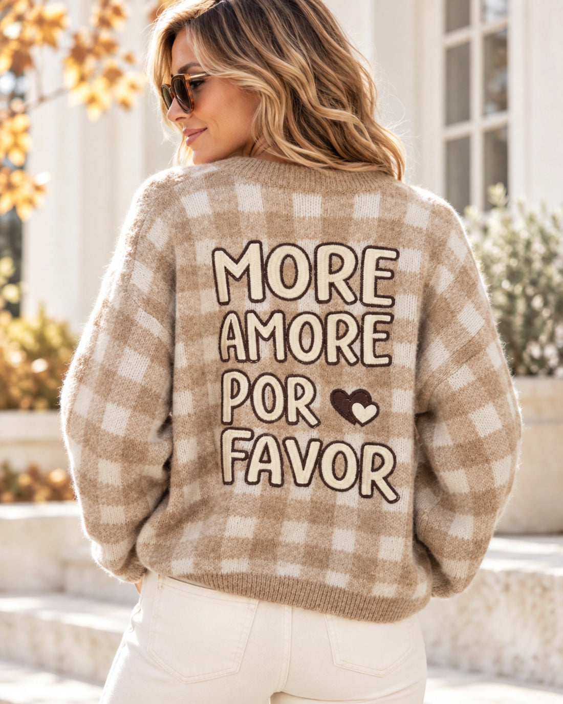 Karopullover More Amore beige
