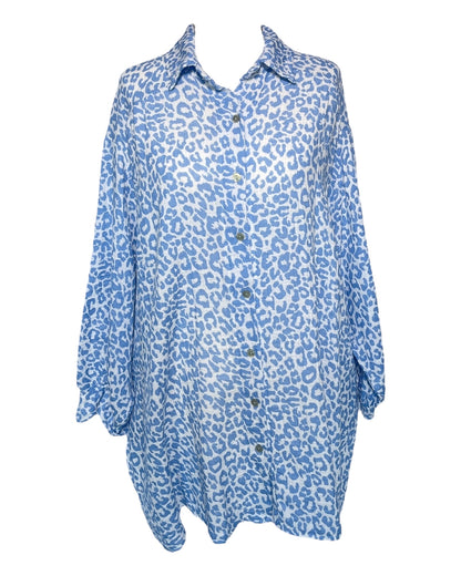 Bluse Musselin Leo hellblau