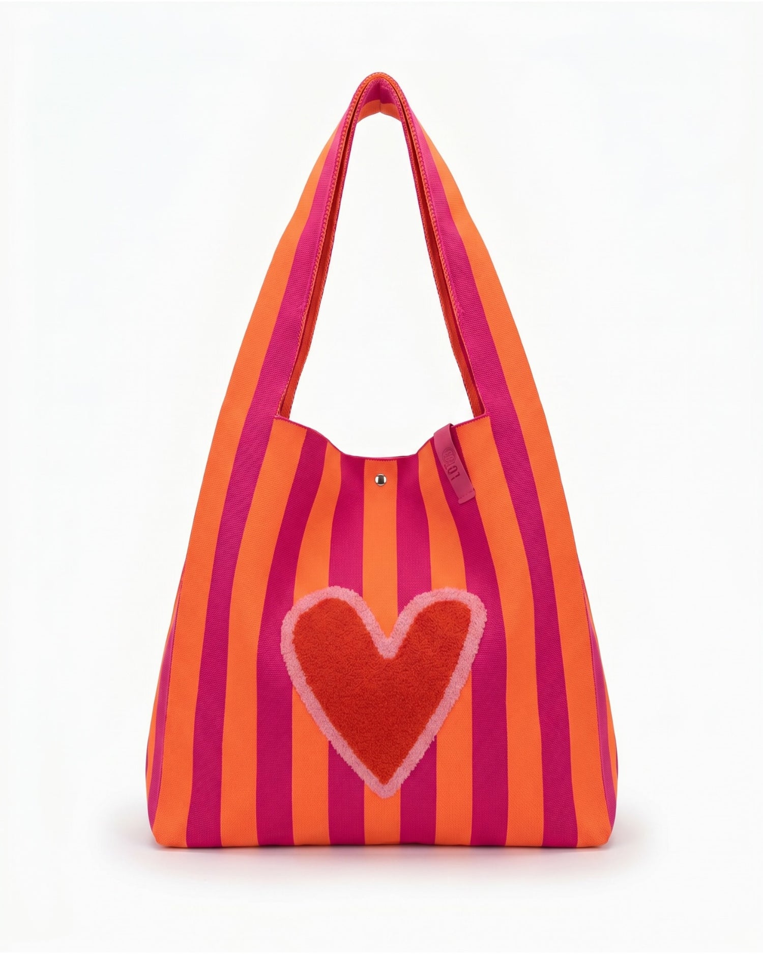 Herz Shopper Rebel Lois mit Streifen pink orange