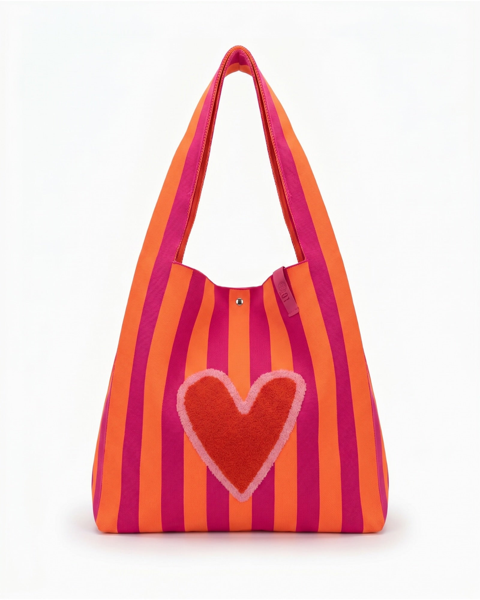 Herz Shopper Rebel Lois mit Streifen pink orange