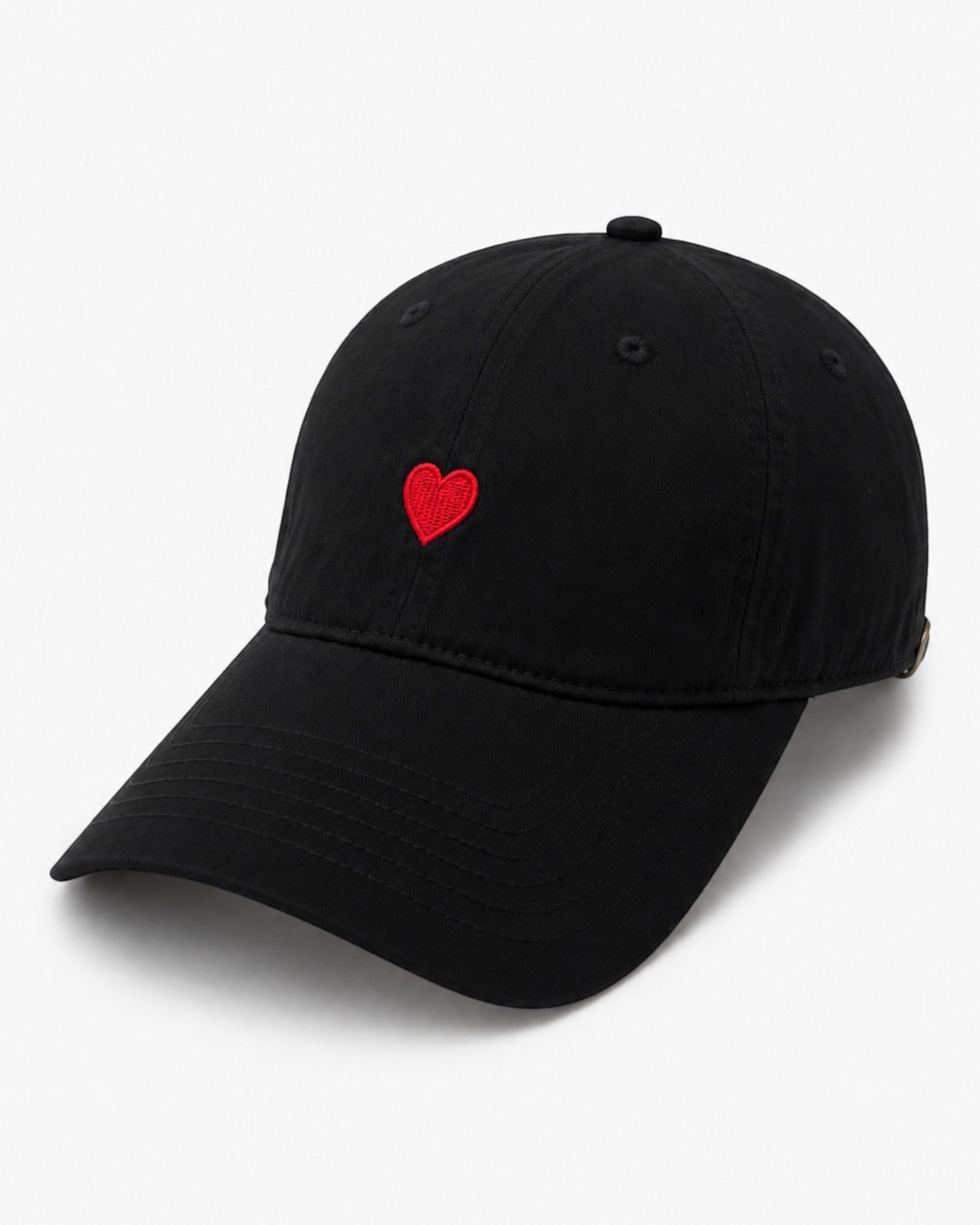 Cap aus Baumwolle mit Herz-Motiv schwarz