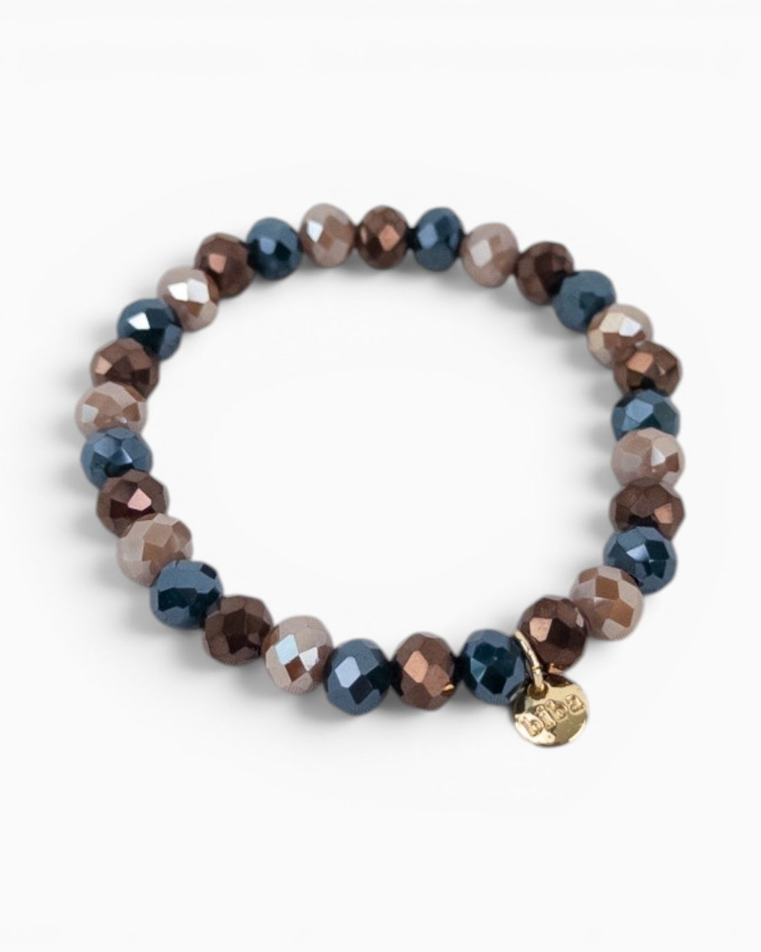 Crystal Armband petrol taupe mix